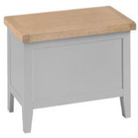 Traditional French Style Oak Wood Grey Painted Finish Bedroom Blanket Box 50 x 100cm