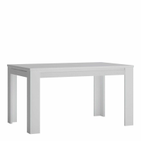 Modern White Painted Large Rectangular Extending Dining Table 140 to 180cm