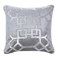 Geometric Silver And Grey Velvet Cushion