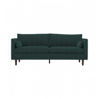 Retro Style Placido Peacock Velvet Fabric Upholstered Living Room 3 Seater Sofa 88x204cm