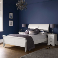 French Inspired Chantilly White Painted 150cm 5ft King Size Panel Bed Frame