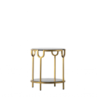 Gold Weston Side Table Marble