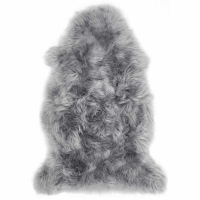 Origins Modern Hand Finished Genuine Sheepskin Single Small Rug in Grey 65x95