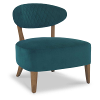 Margot Retro Style Beech And Sea Green Velvet Upholstered Occasional Chair 78.5x68cm