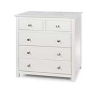 Stirling White Painted Bedroom 2 Over 3 Chest of Drawers Stone Insert Top 94 x 90cm