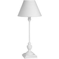 White Slim Wooden Table Desk Lamp With Linen Fabric Shade