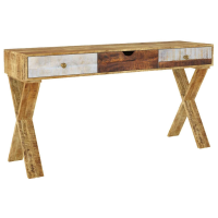 Reclaimed Industrial Large Light wood Console Table Desk With Cross Leg 150cm