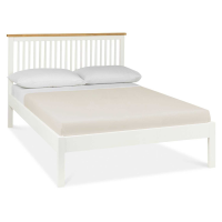 Atlanta Modern Two Tone White Painted Oak Top Low Footend 150cm 5ft King Size Bedstead