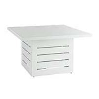 White Metal 130cm Small Square Outdoor Garden Patterned Dining Table 4 Seater
