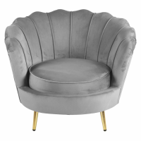 April Occasional Chair in Velvet with Gold Plated Leg