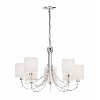 Modern Chrome Finished White Shaded Ceiling And Wall Pendant Lights 85 x 57cm
