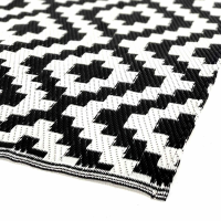 Large Outdoor Rug in Black and White