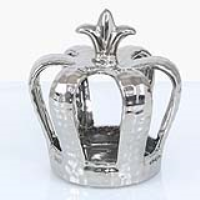 Value Medium 17cm Silver Crown Tealight Holder