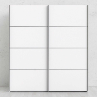 Traditional Wide Tall White Sliding 2 Double Bedroom Door Wardrobe 200.4 x 182.4cm