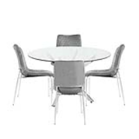 Value Nova 130cm Round Dining Table And 4 Grey Zula Chairs