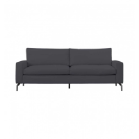 Modern Style Sabino Jet Faux Leather Upholstered Living Room 3 Seater Sofa 86x218cm