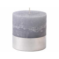 Libra Light Grey Rustica Pillar Candle 10x10cm