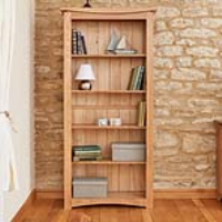 Solid Light Oak Large Tall Bookcase 4 Adjustable Shelves Modern Design 180 x 80cm