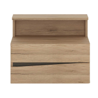 Light Oak 2 Drawer Bedside Cabinet Chest RH Drawer Wall Fixing 54cm Wide