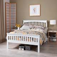 Amelia Opal White Painted 180cm Super King Size 6ft Bed Frame Shaker Style