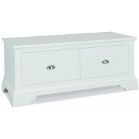 Hampstead Modern Style White Painted 2 Drawer Rectangular Bedroom Blanket Box 50 x 120cm