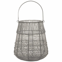 Medium Wire Silver And Grey Glowray Conical Lantern