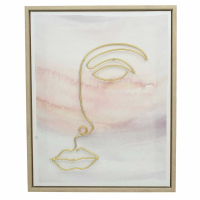 Peach Abstract Gold Profile Wall Art