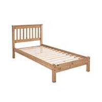 Modern Natural Oak Single 90cm 3ft Slatted Low End Bed Frame