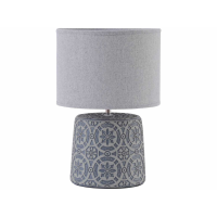 Vedder Grey Concrete Lamp With Geometric Pattern and Shade E14