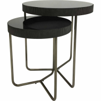 Knightsbridge Set of 2 Side Tables With Black Tinted Glass