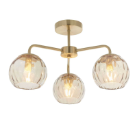 Brass Champagne Dimple 3 Ceiling Light