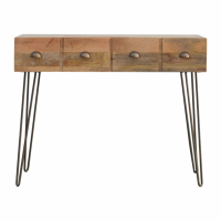 4 Drawer Console Table With Iron Base