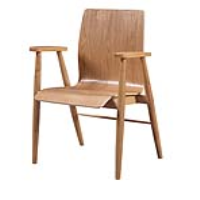 San Francisco Modern Office Chair in Natural Oakwood with Curved Backrest 84.9x59.5cm