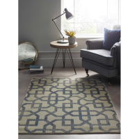 Origins Avanti Cream Blue Geometric Pattern Rug 120x170cm
