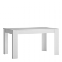 Modern White and High Gloss 140 to 180cm Medium Extending Kitchen Dining Table
