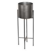 Set Of Two Silver Planters On Stand