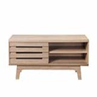 Traditional Sonoma Effect Oak Wood Living Room TV Cabinet With Sliding Door 45 x 120cm