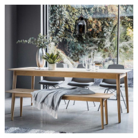 Milano Oak And Oak Veneer Rectangular Extending Dining Room Table 252cm