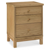 Modern Oak 3 Drawer Nightstand Bedside Table Cabinet Chest of 3 Drawers