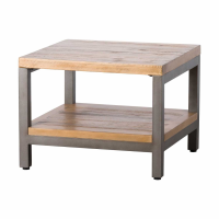 Industrial Pine Wood Metal Lamp End Table The Draftsman Collection