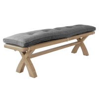 Modern Style Steel Grey Wool Upholstered 2.0m Bench Cushion 10 x 195cm