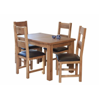 Hampshire Solid Oak Lacquered Finish 120 to 165cm Extending Kitchen Dining Table