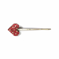 Small Heart Hair Clip Red