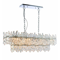 Stunning Clear Glass12 Light Crystal Ceiling Chandelier In Chrome Finish 188.5x108.5cm