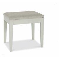 Ashby Soft Grey Painted Bedroom Dressing Table Stool Pebble Grey Fabric 46 x 47cm