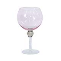 Milano Pink Gin Glass With Diamante Ball Decoration