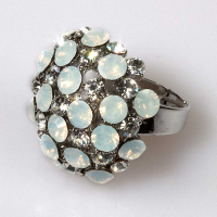White Opal Big Ball Ring