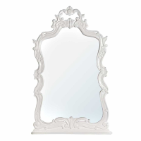 Tono White Wooden Carved Overmantle Mirror