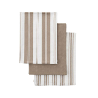 Organic Cotton Stripe Tea Towel 3pk