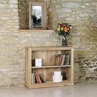 Solid Light Oak Low Small Window Bookcase 1 Shelf Display Unit 80x100x31cm